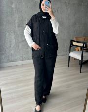 siyah linum takım 3