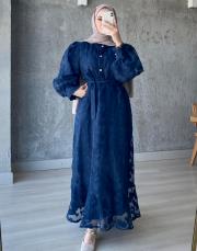 lacivert lena elbise